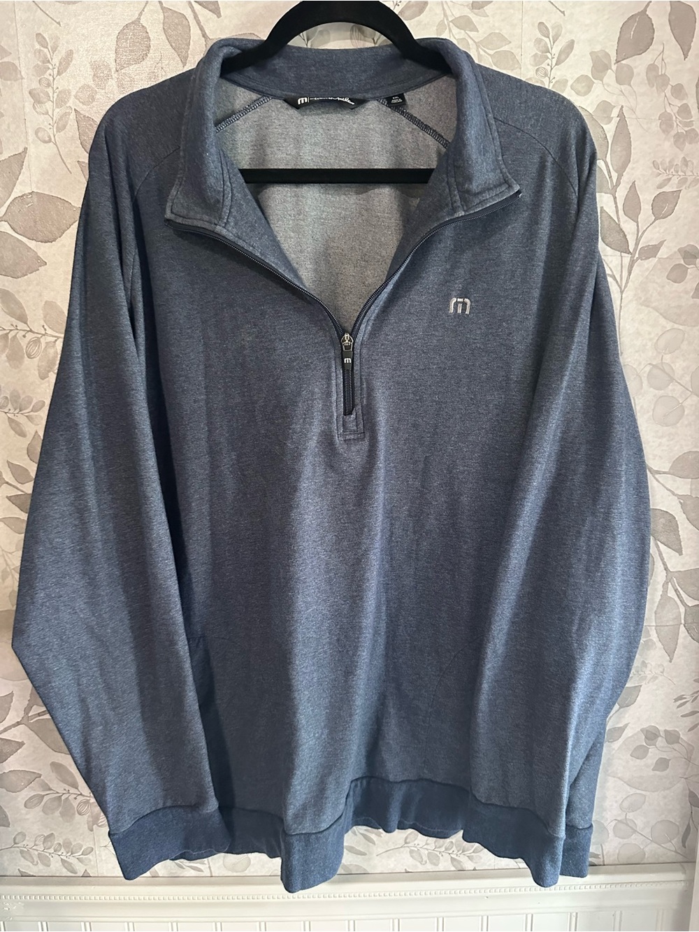 Travis Mathew Heather Blue Quarter-Zip Pullover